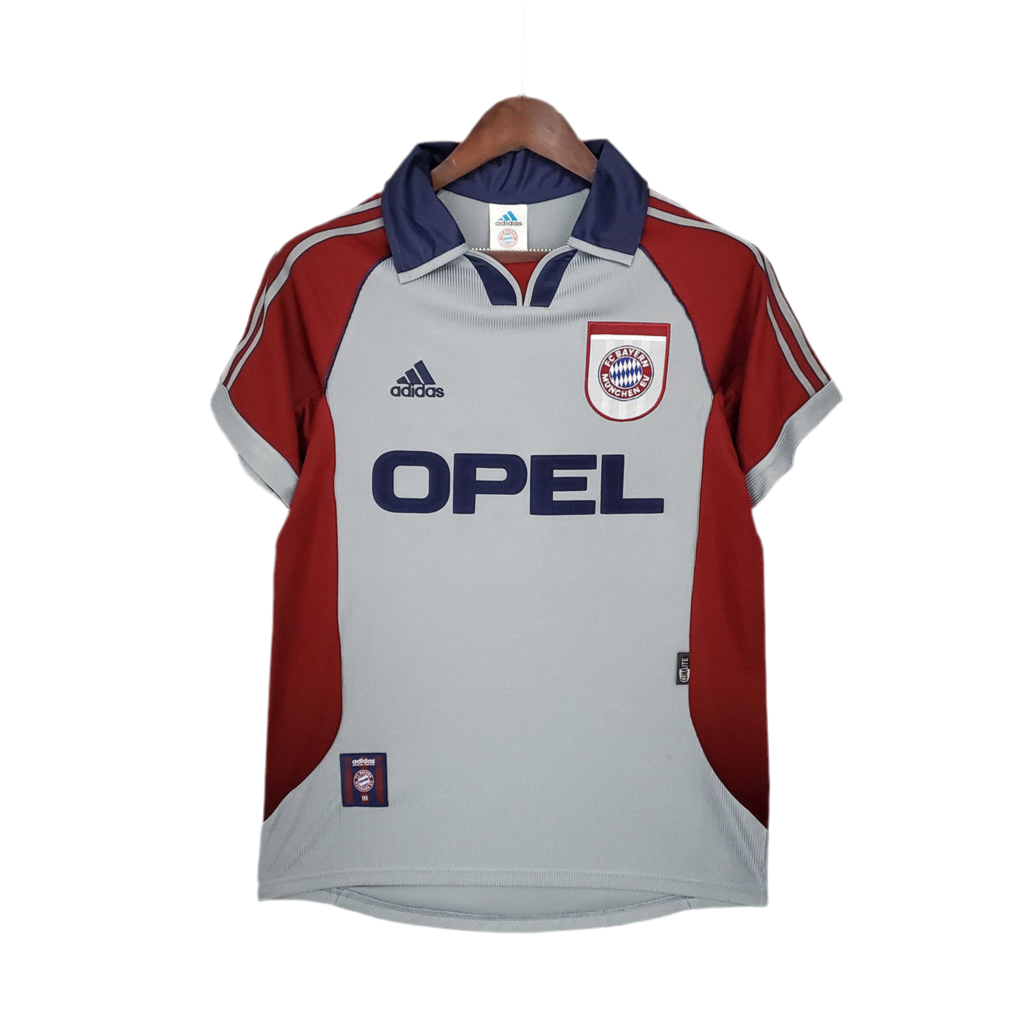 Camisola Bayern de Munique Retrô 1998/1999 - Vermelha e Cinza