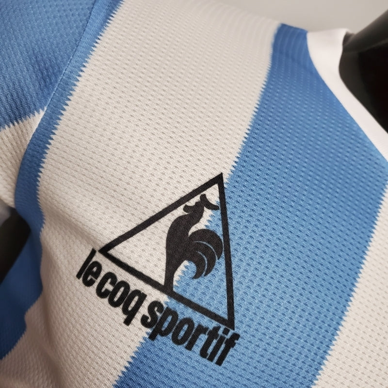 Camisola Argentina Retrô 1986 - Azul e Branca