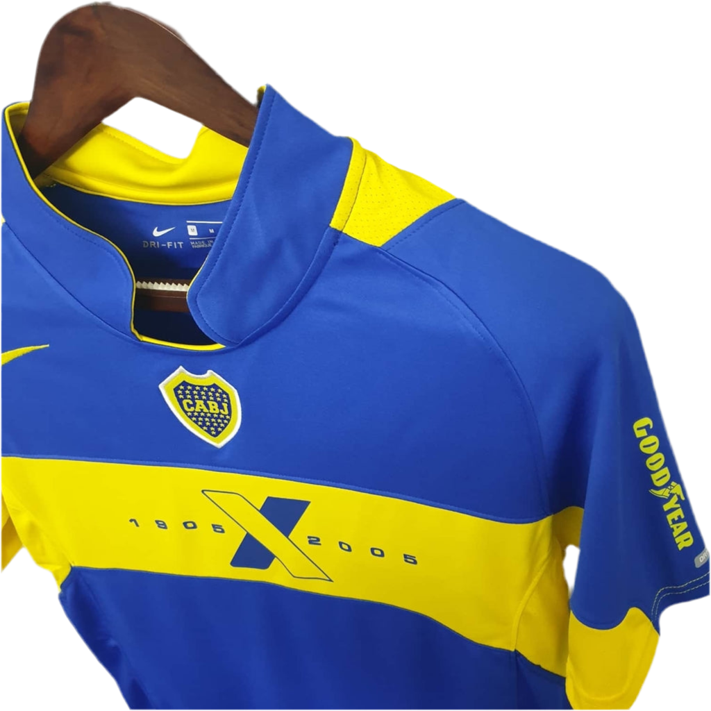 Camisola Boca Juniors Retrô 2005 Azul e Amarela -