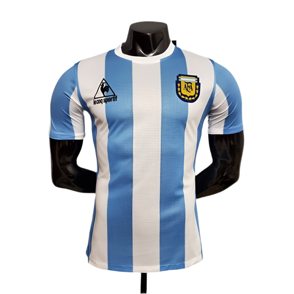 Camisola Argentina Retrô 1986 - Azul e Branca