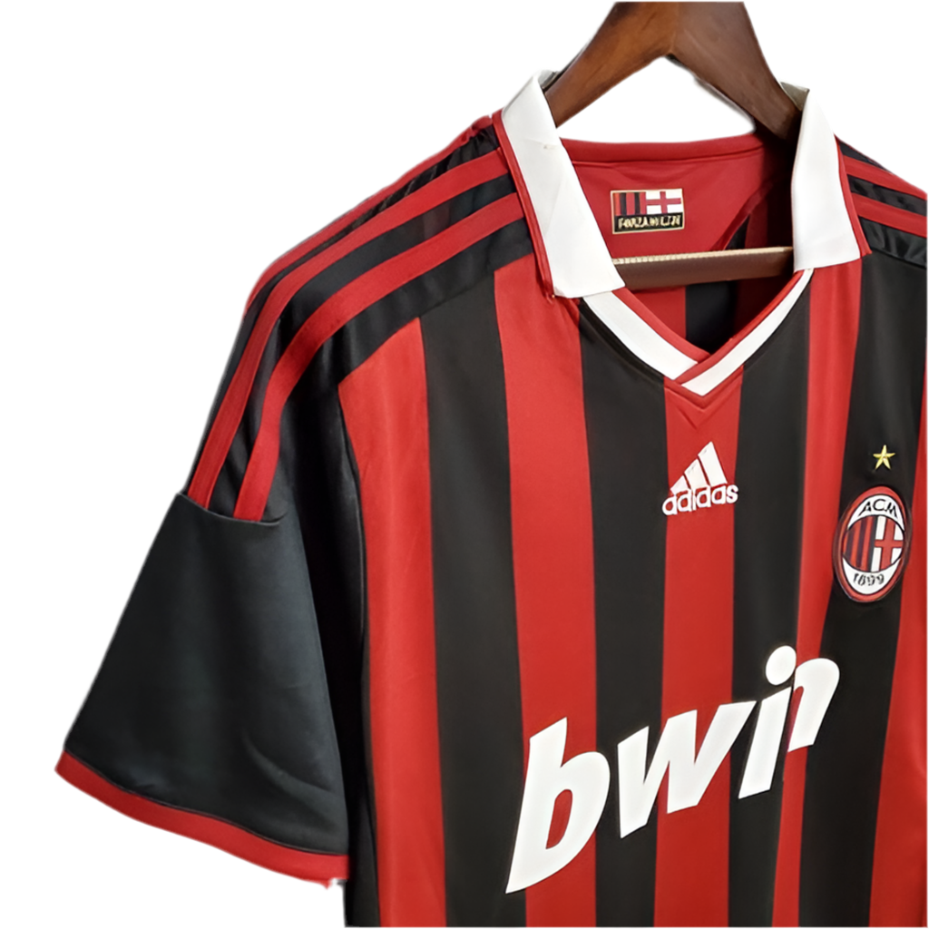 Camisola AC Milan Retrô 09/10 - Vermelha e Preta