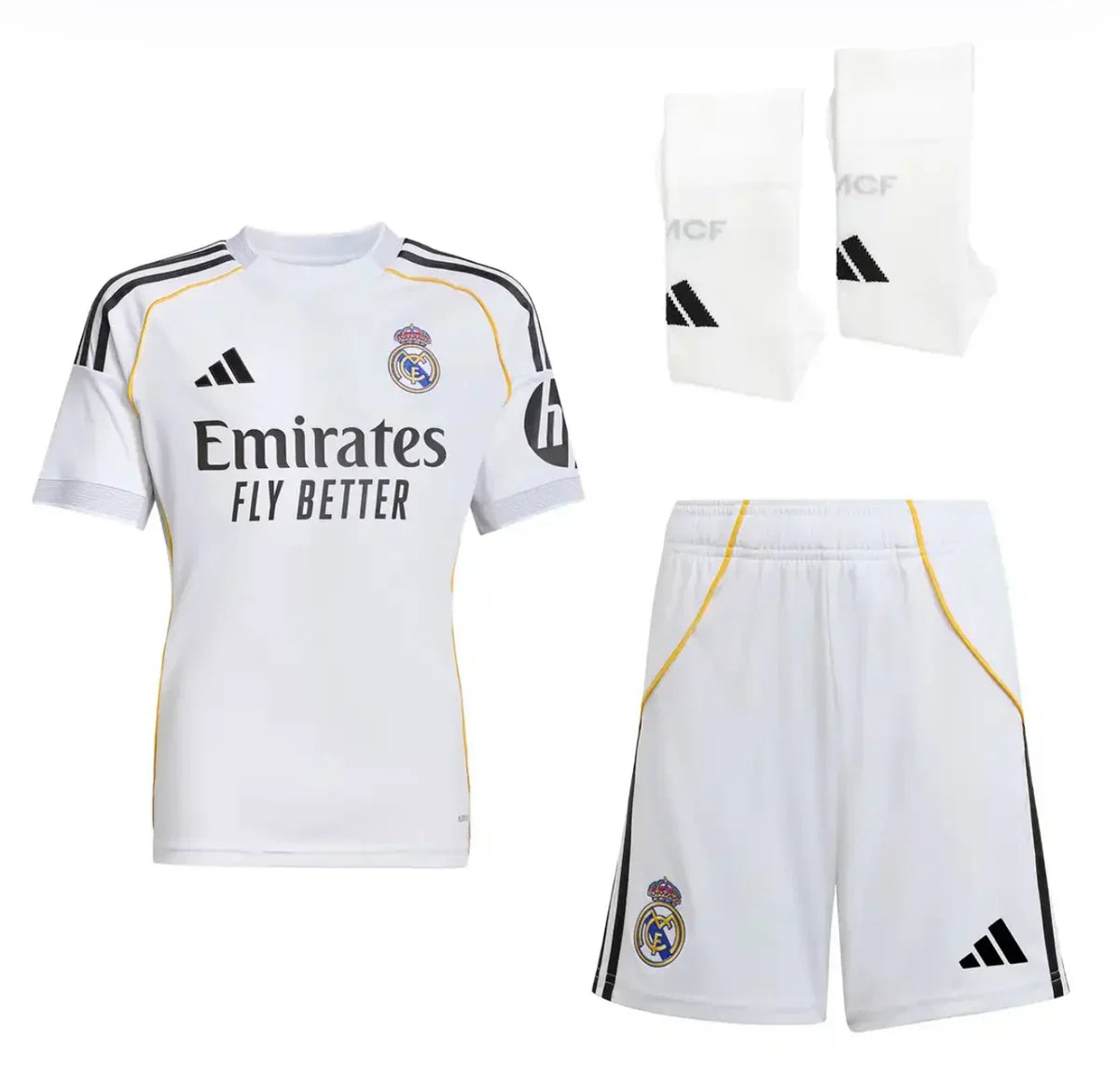 Kit Infantil Real Madrid I 25/26 - Com Meias