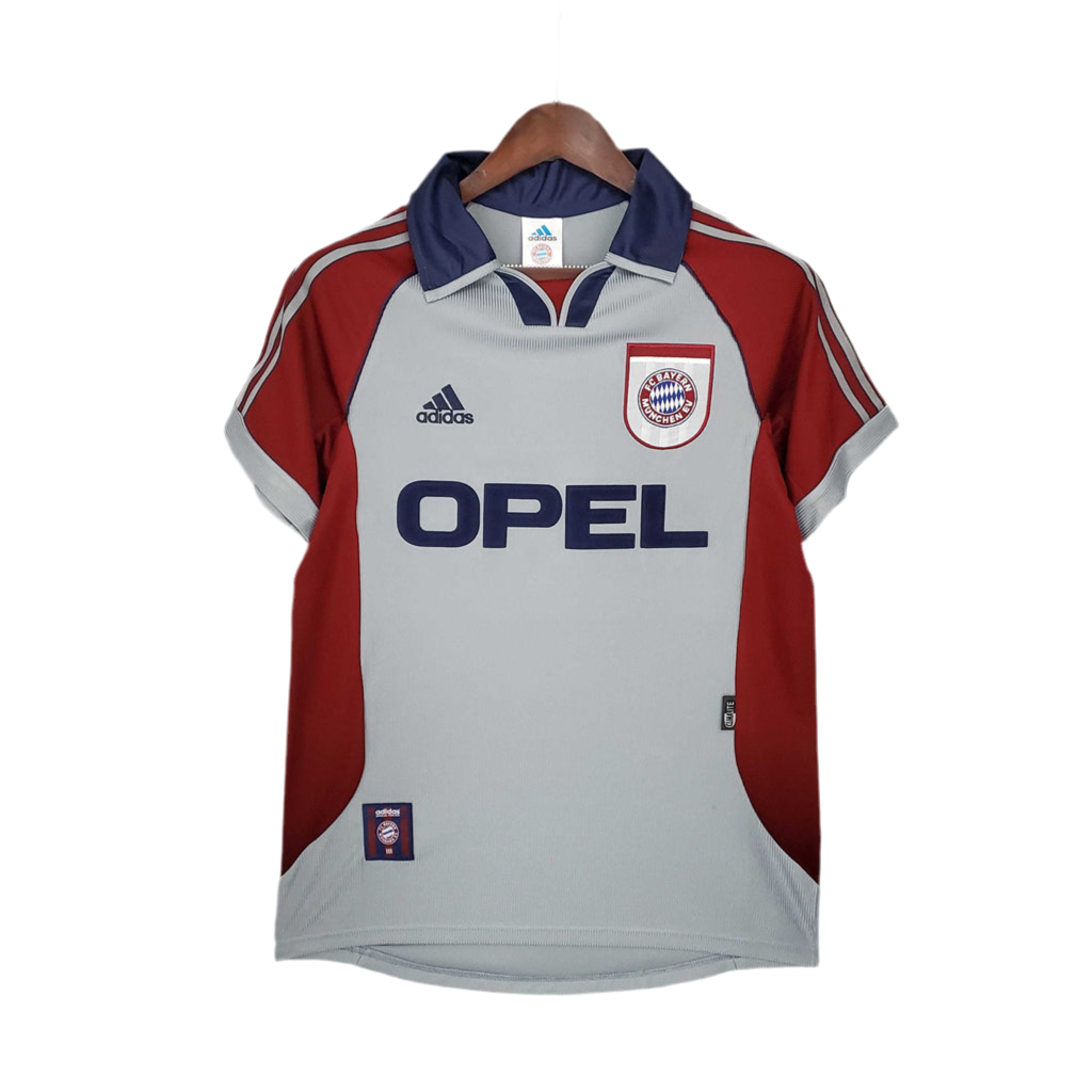 Camisola Bayern de Munique Retrô 1998/1999 -  Vermelha e Cinza