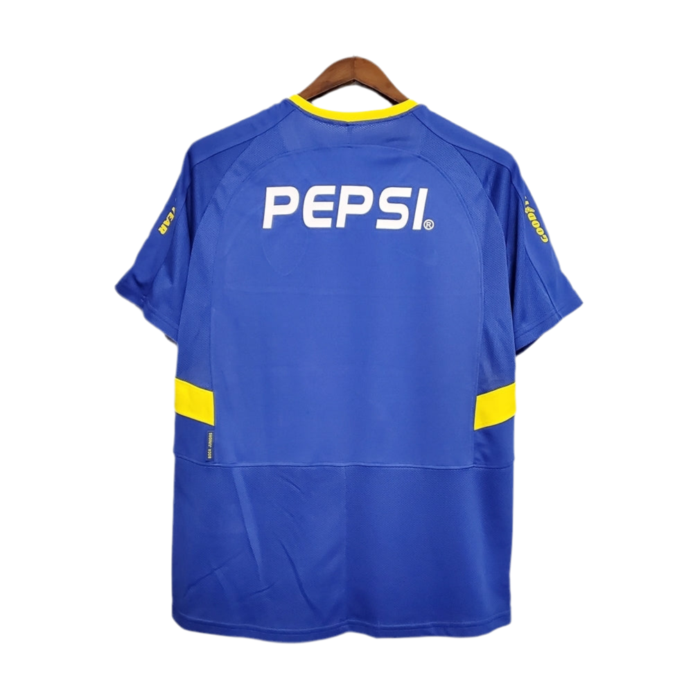 Camisola Boca Juniors Retrô 03/04 Azul e Amarela