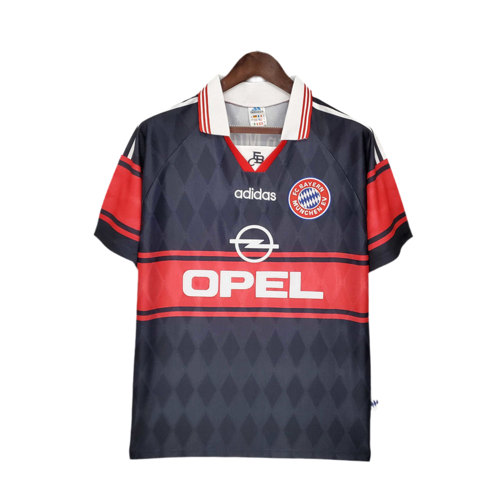 Camisola Bayern Retrô 1997/1999 - Preta e Vermelha