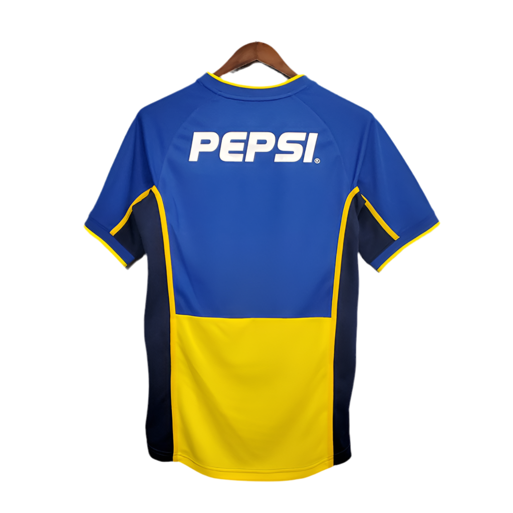 Camisola Boca Juniors Retrô 2002 Azul e Amarela -