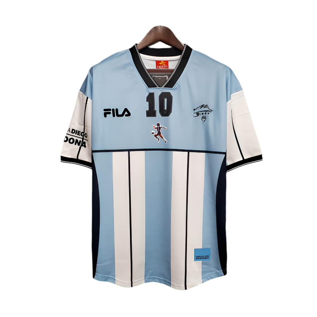 Camisola Seleção Argentina Retrô 2001 Azul e Branca- Fila