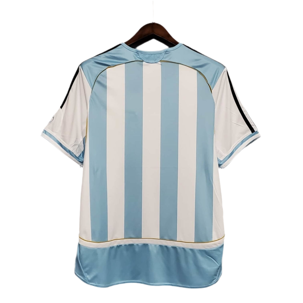 Camisola Seleção Argentina Retrô 2006 Azul e Branca-