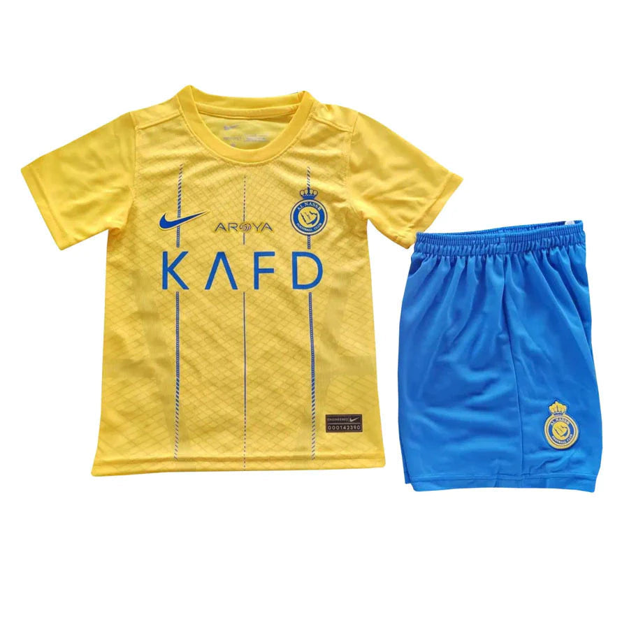 Kit Infantil Al-Nassr I 23/24 - Azul e Amarelo