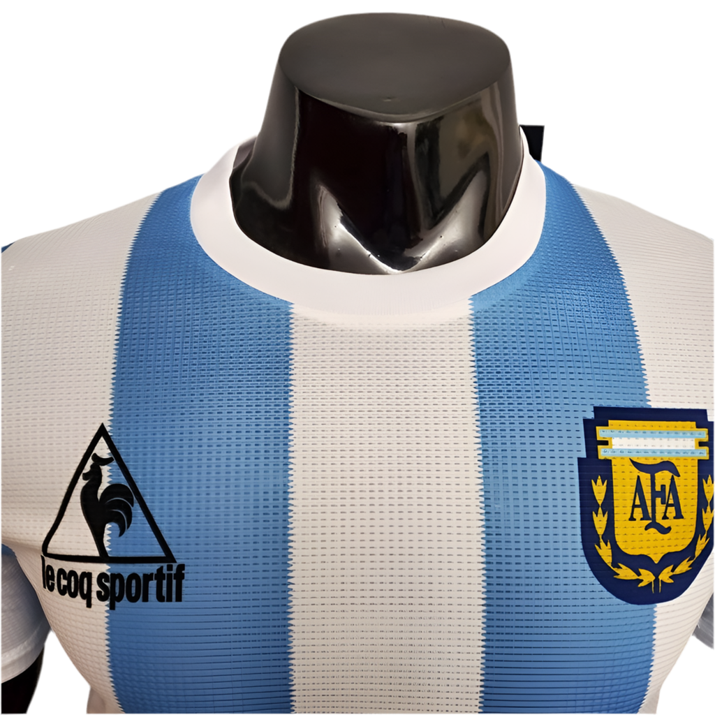 Camisola Argentina Retrô 1986 - Azul e Branca