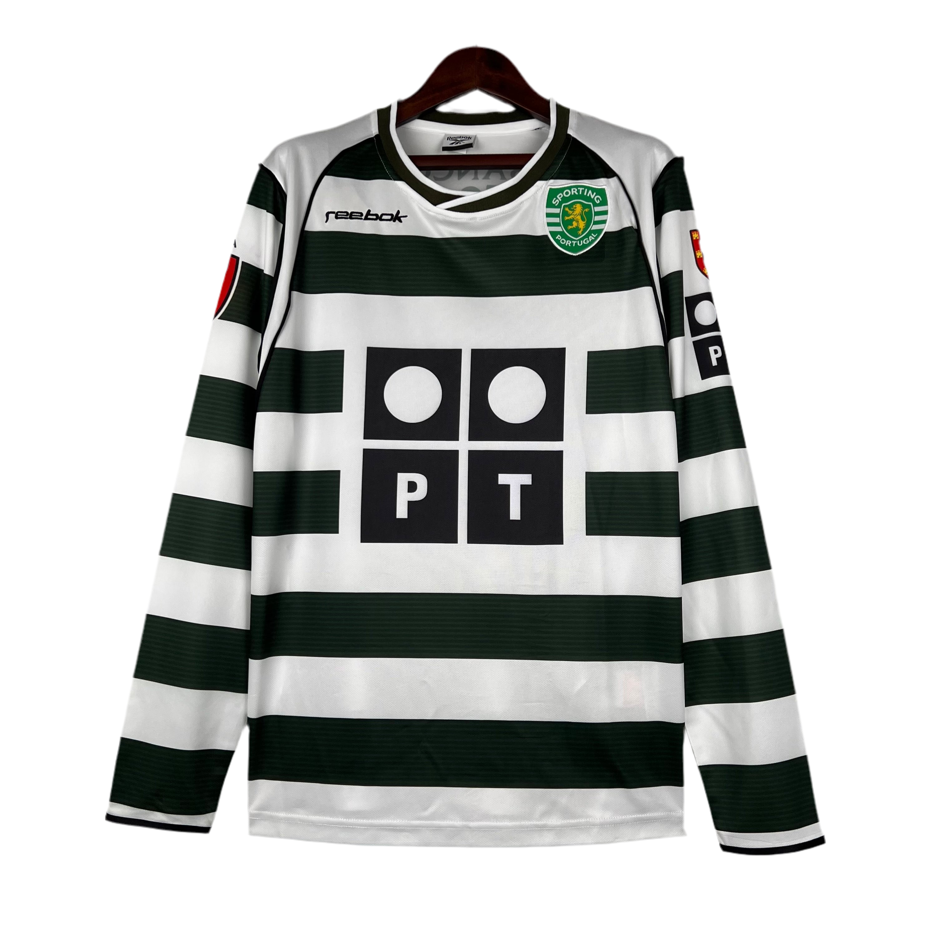 Camisola Manga Longa Retro Sporting I 2002/2003 - Verde e Branco