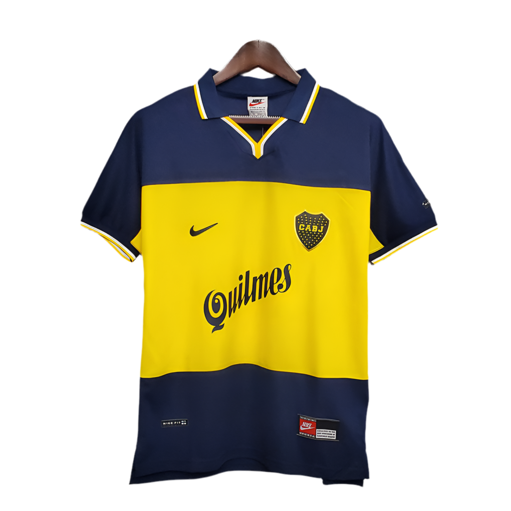 Camisola Boca Juniors Retrô 1999 Azul e Amarela -