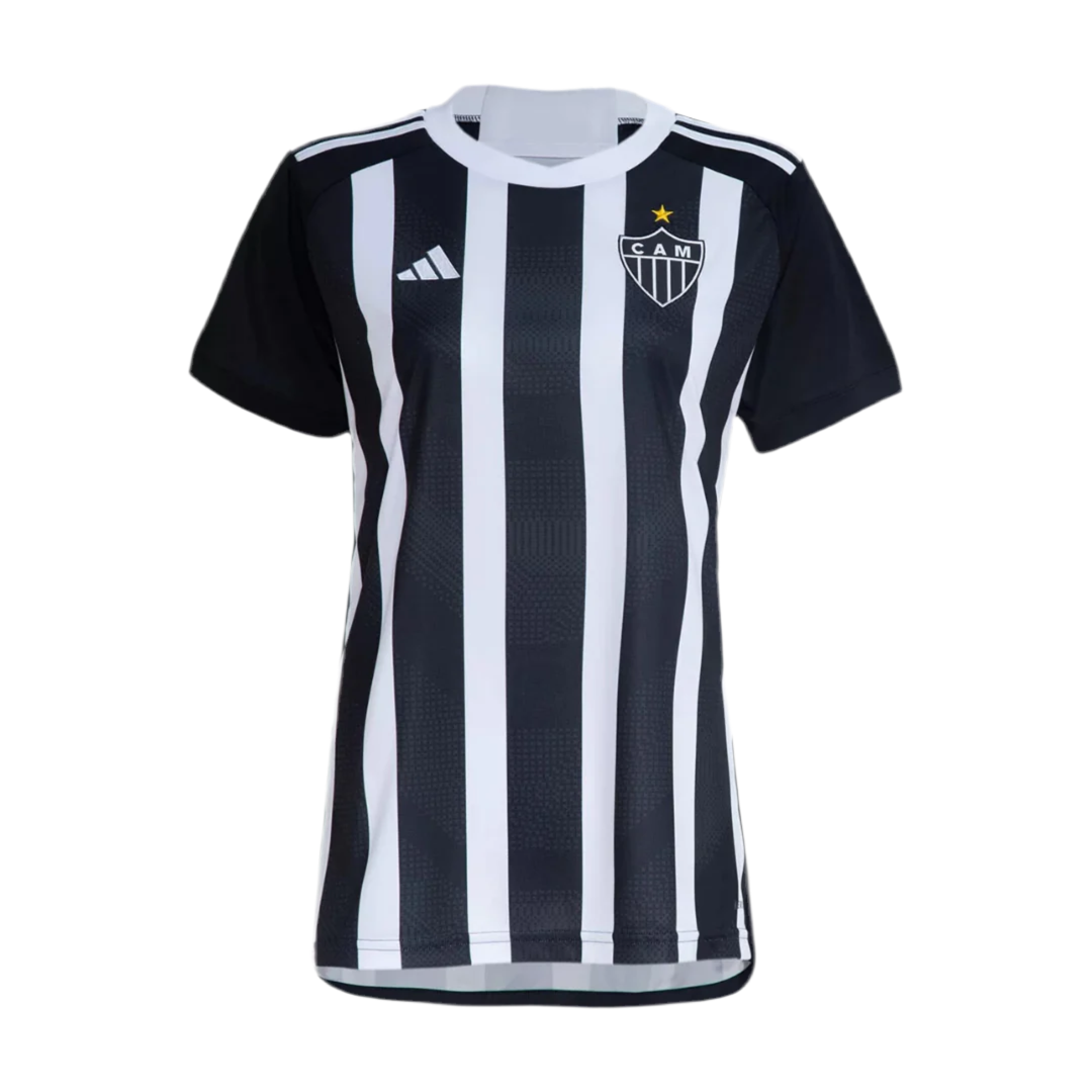 Camisola Feminina Atlético Mineiro I 24/25 - Preto e Branca