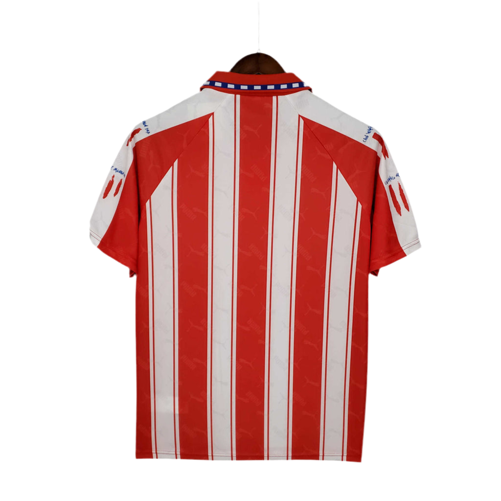 Camisola Atlético de Madrid Retrô 1994/1995 - Branca e Vermelha