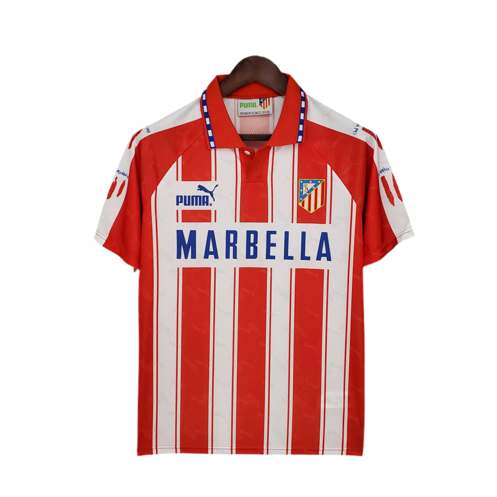 Camisola Atlético de Madrid Retrô 1994/1995 - Branca e Vermelha