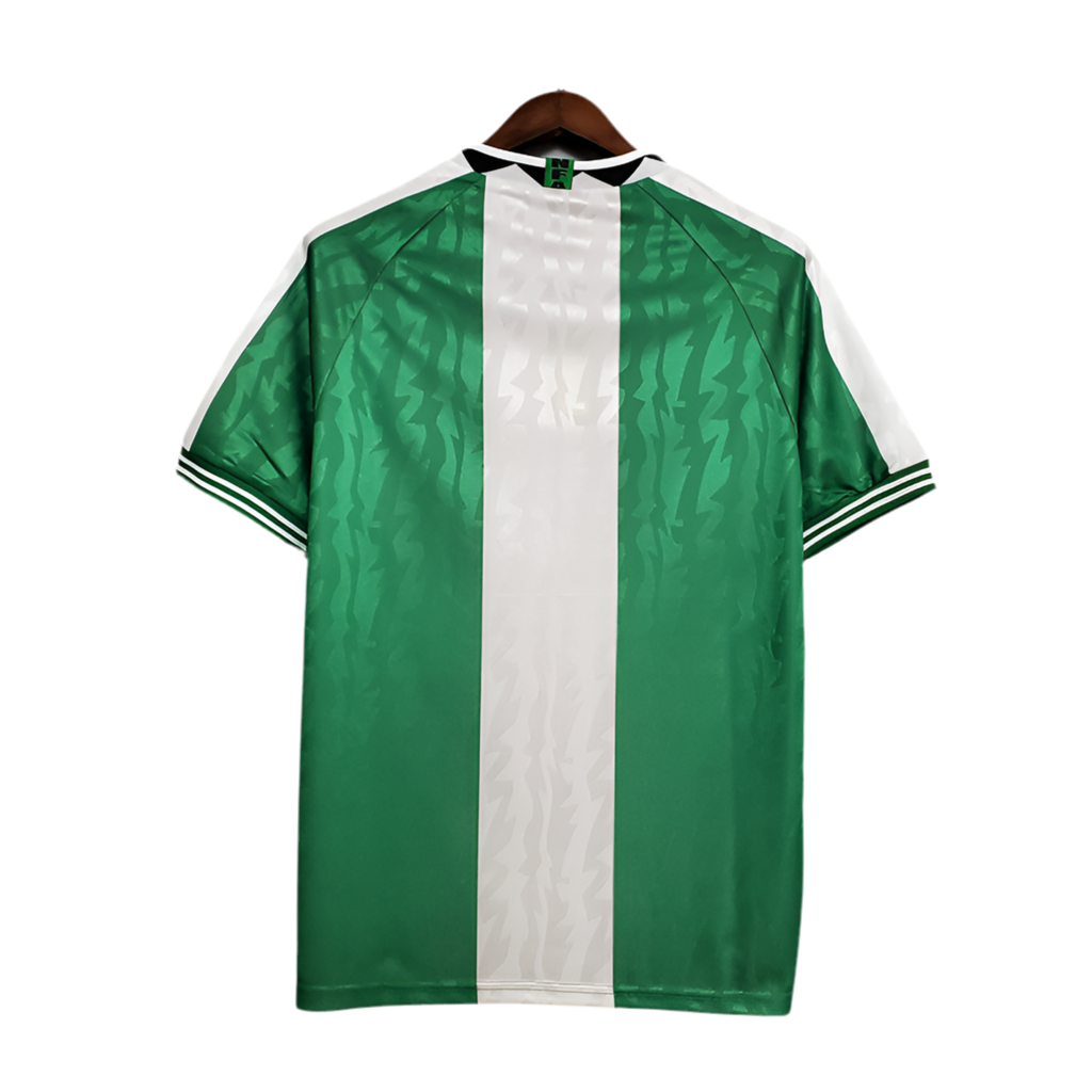 Camisola Nigéria Retrô 1996 Verde e Branca -