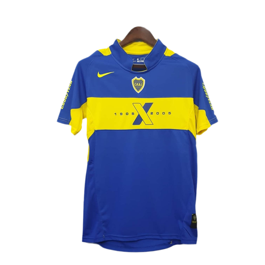 Camisola Boca Juniors Retrô 2005 Azul e Amarela -