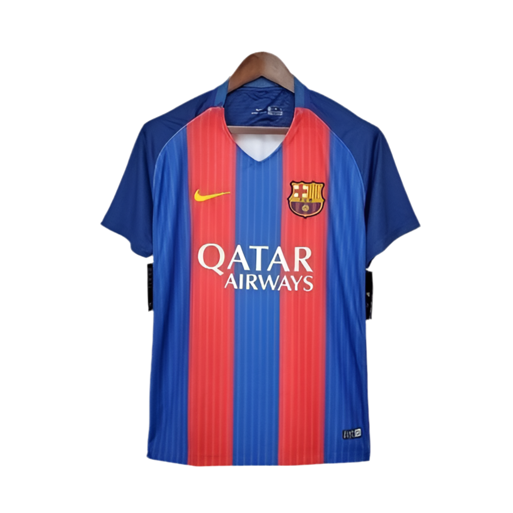 Camisola Barcelona Retrô 2016/2017 Azul e Vermelha -