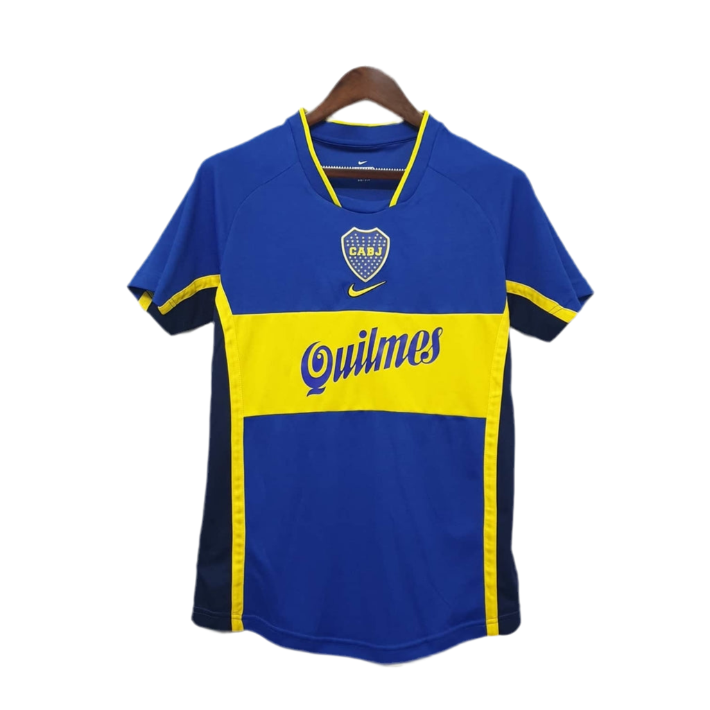 Camisola Boca Juniors Retrô 2001 Azul e Amarela -