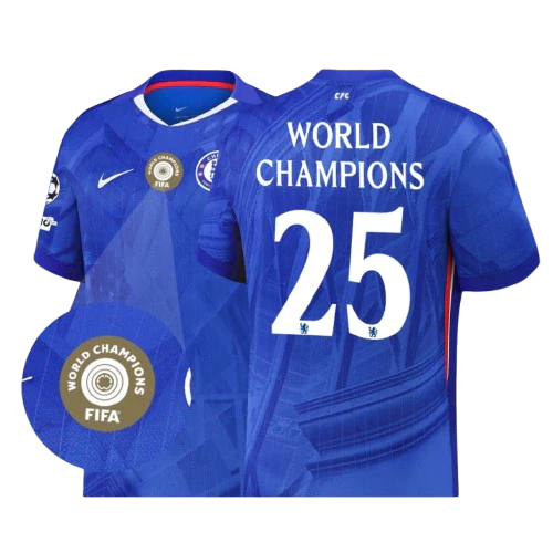 Camisola Chelsea I 25/26 - Patch WORLD CHAMPIONS FIFA #25