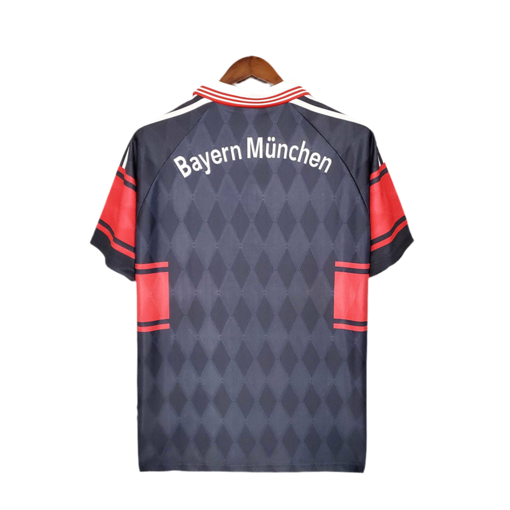 Camisola Bayern Retrô 1997/1999 - Preta e Vermelha