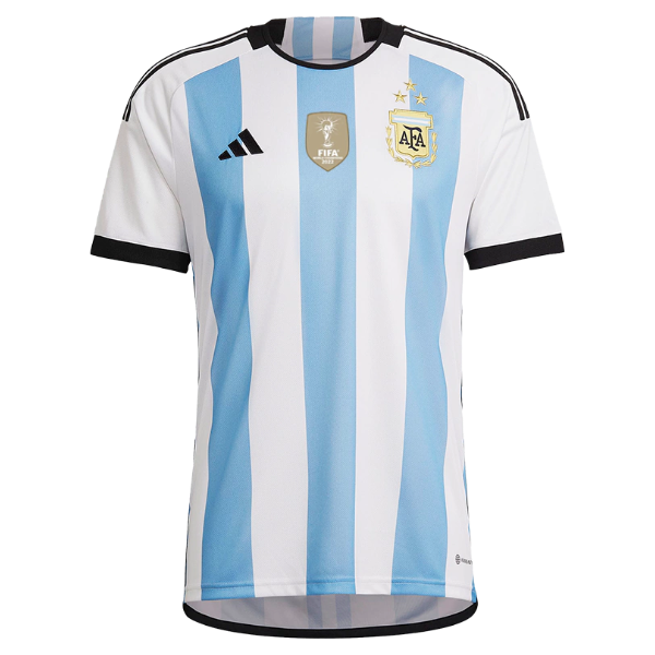 Camisola Seleção da Argentina I [Patch Copa do Mundo] 2022 - Azul e Branca