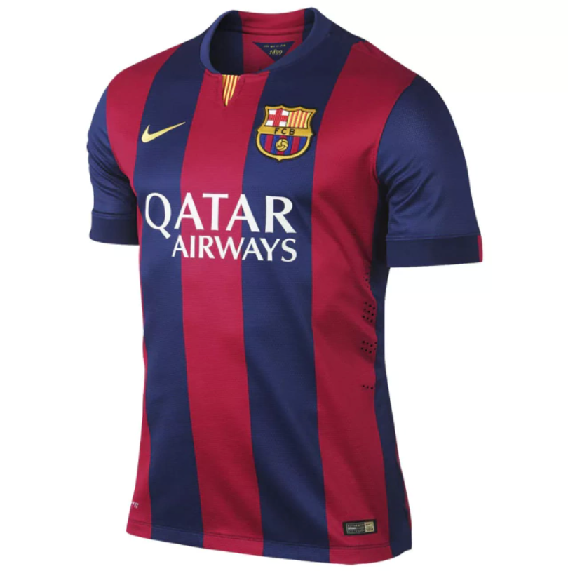 Camisola Barcelona Retrô 2014/2015 - Azul e Grená