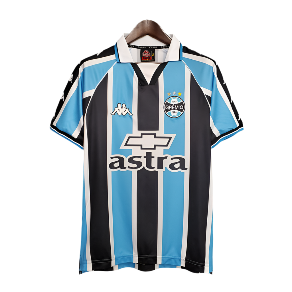 Camisola Grêmio Retrô 2000 Azul e Preta -