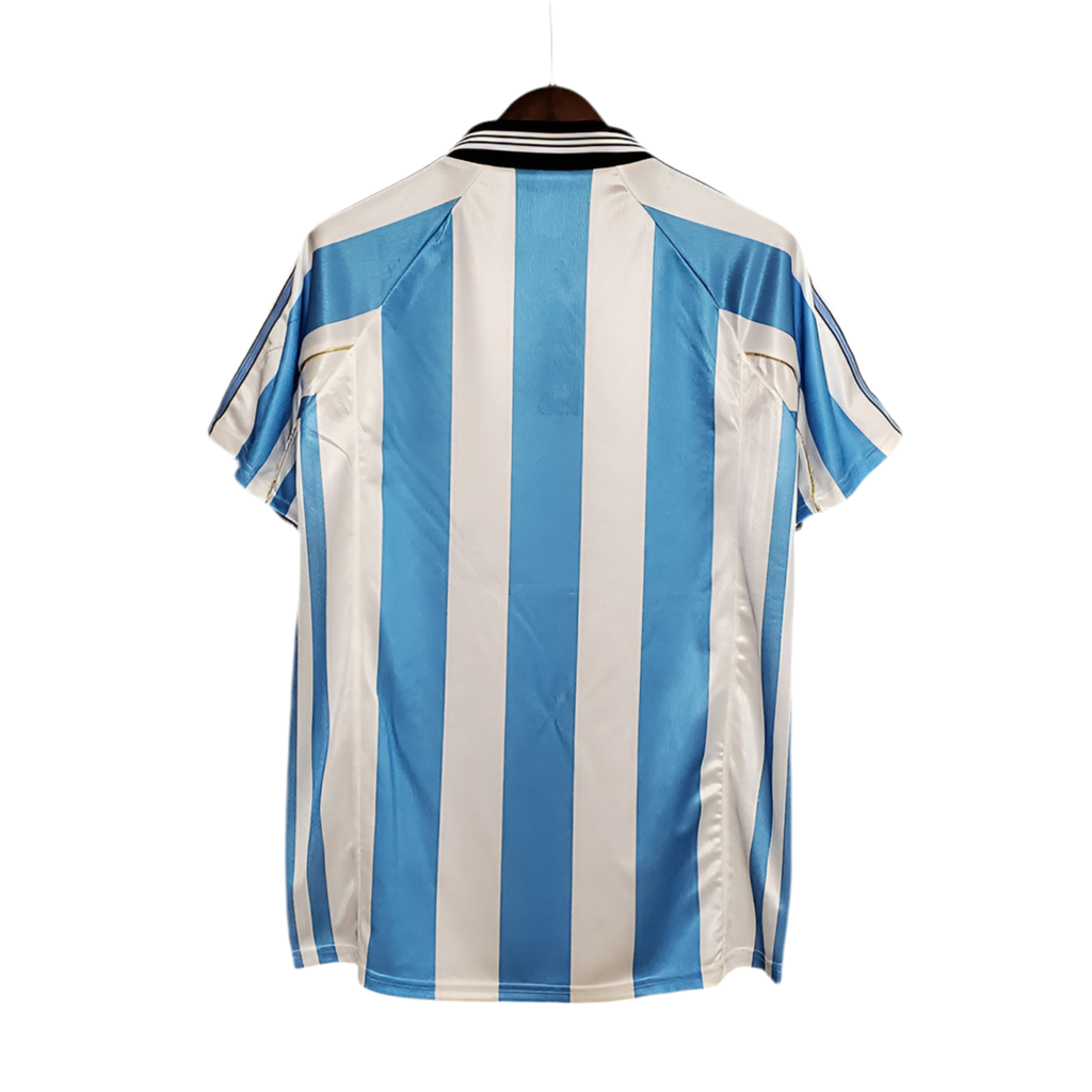 Camisola Seleção Argentina Retrô 1998 Azul e Branca -