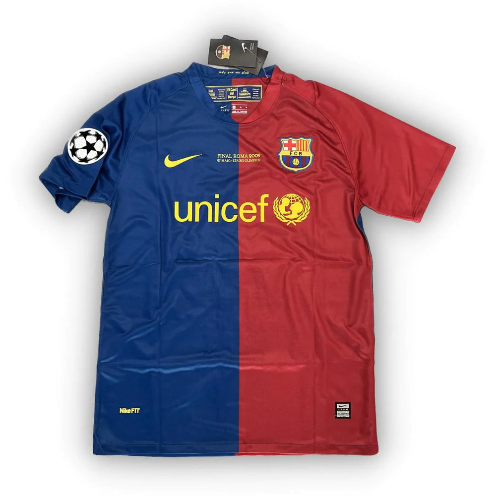 Camisola Barcelona Retrô com Patch UEFA 2008/2009 - Azul e Vermelho