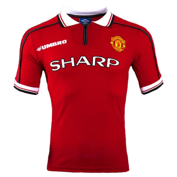 Camisola Manchester United Retro 98/99 com Patch - Vermelha