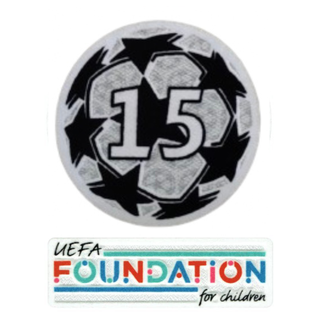 Patch Vencedor da UCL Starball 15 vezes + conjunto de patches da UEFA Foundation - 2024