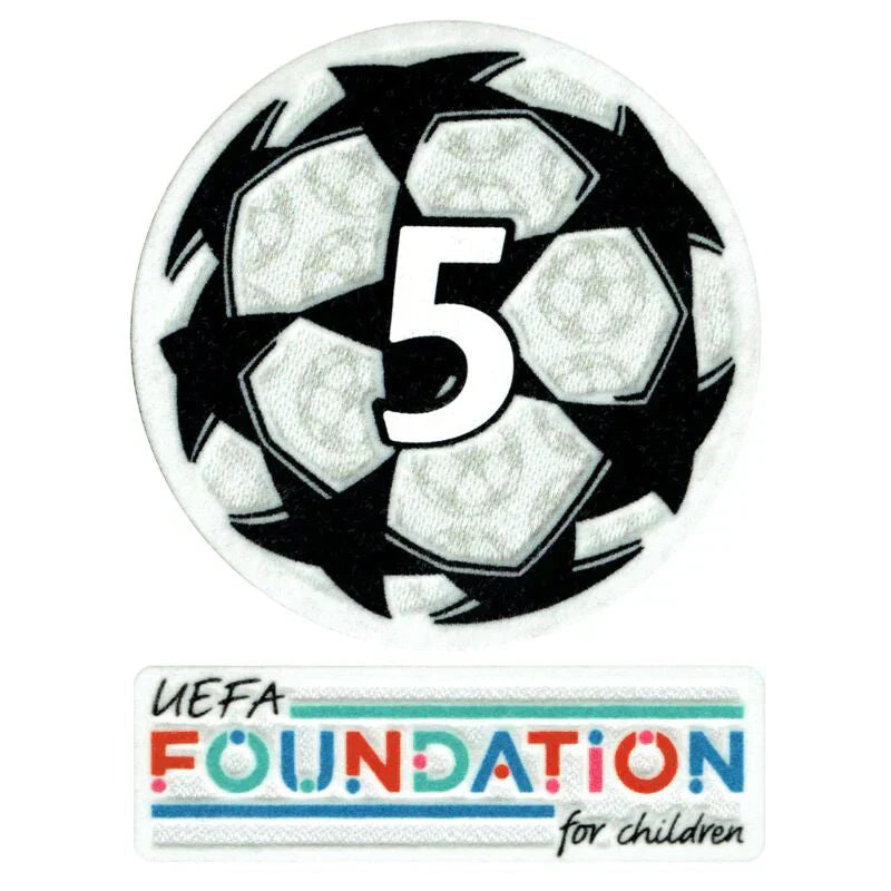 Patch Vencedor da UCL Starball 5 vezes + conjunto de patches da UEFA Foundation - 21/22