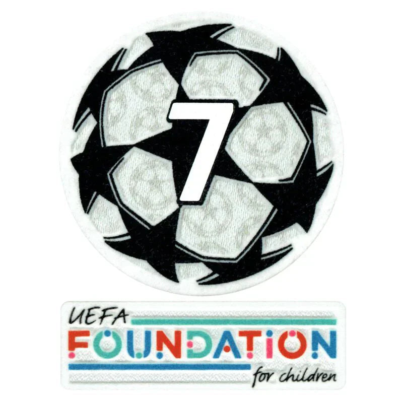 Patch Vencedor da UCL Starball 7 vezes + conjunto de patches da UEFA Foundation - 21/22