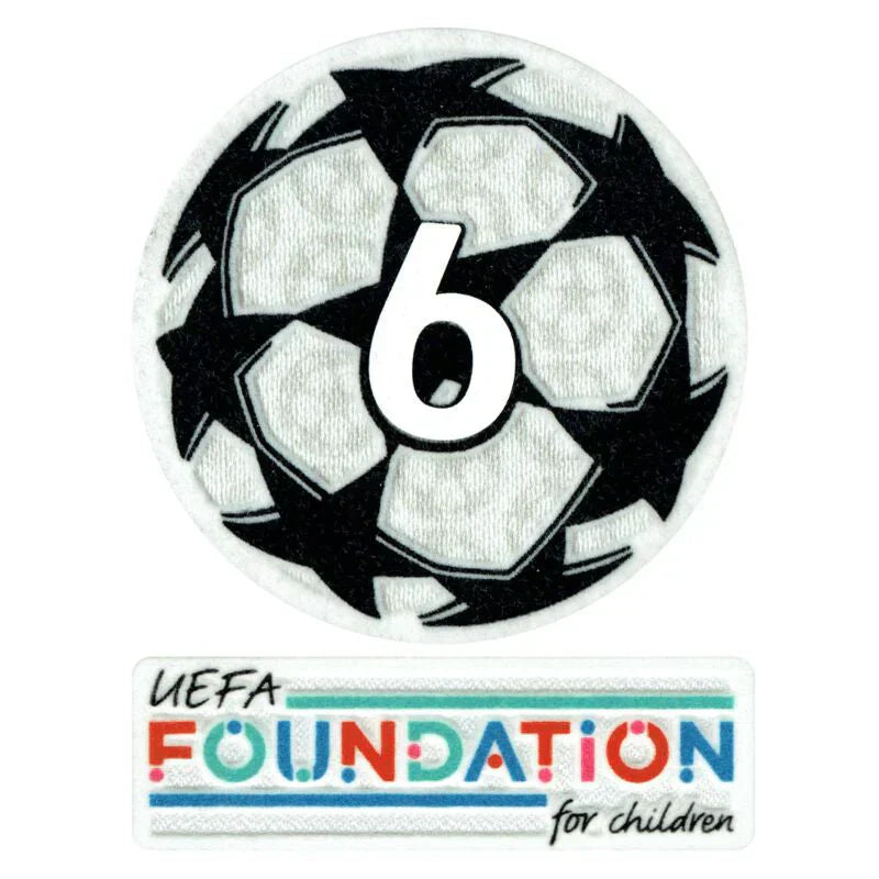 Patch Vencedor da UCL Starball 6 vezes + conjunto de patches da UEFA Foundation - 21/22